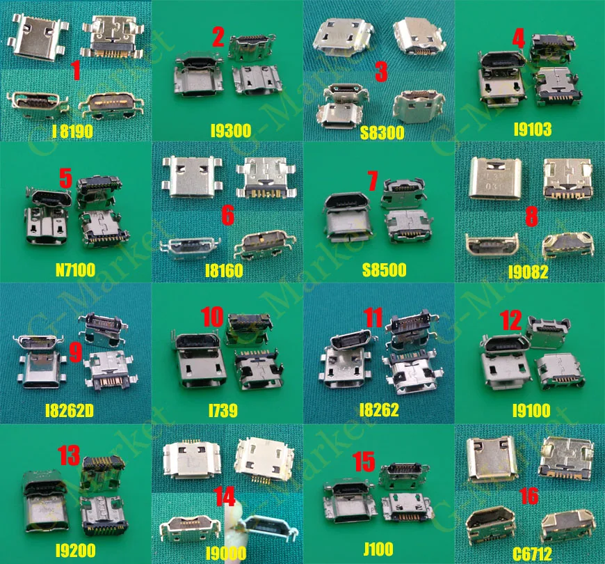 16 моделей 7-контактный разъем micro usb, гнездо для зарядного порта, штекер для samsung i9300 i8262 i9000 S8300 i9070 I9082 N7100 I8262d и т. д.
16 моделей 7-контактный разъем micro usb, гнездо для зарядного порта, штекер для samsung i9300 i8262 i9000 S8300 i9070 I9082 N7100 I8262d и т. д.