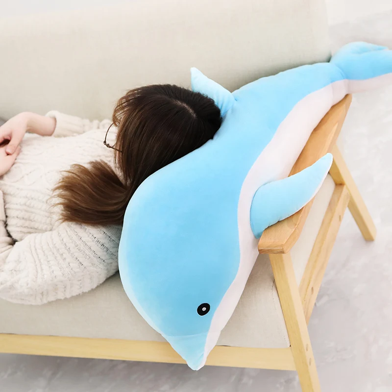 Kawaii Soft Dolphin Plush Toys Dolls Stuffed Down Cotton Animal Nap Cushions Creative Kids Toy Christmas Gift For Children | Игрушки и