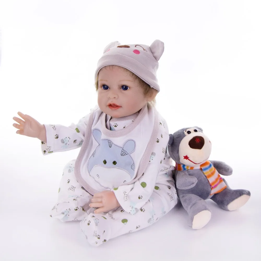 22 inch Reborn Dolls Little boy girl Silicone Baby Realistic cloth body Doll Kids DIY toy with plush doll Lifelike Bebe Newborn
22 inch Reborn Dolls Little boy girl Silicone Baby Realistic cloth body Doll Kids DIY toy with plush doll Lifelike Bebe Newborn
