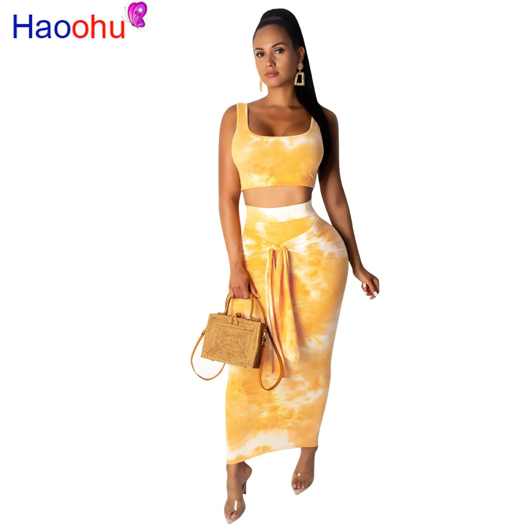 HAOOHU 2019 women new summer tie dye galaxy print short tank top tie up midi skirts suit two piece bodycon maxi dress set
HAOOHU 2019 women new summer tie dye galaxy print short tank top tie up midi skirts suit two piece bodycon maxi dress set