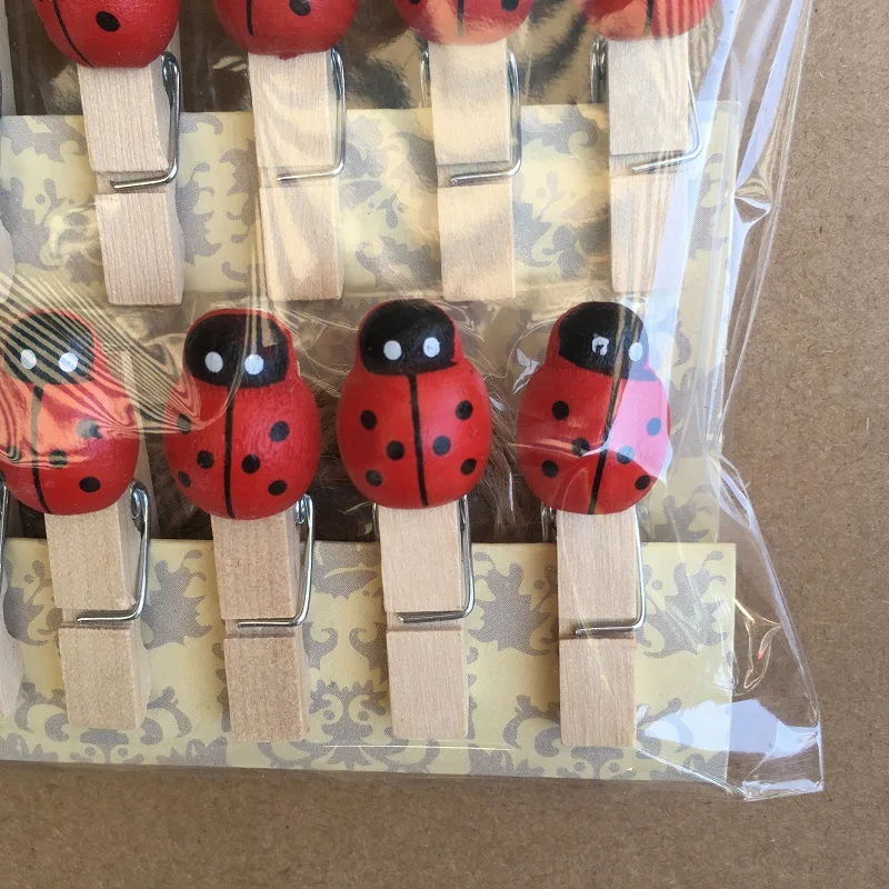 12 Pcs/Set Lovely Ladybug Wooden Clip Photo Paper Clothespin Craft Clips Party Decoration Clip with Hemp Rope
12 Pcs/Set Lovely Ladybug Wooden Clip Photo Paper Clothespin Craft Clips Party Decoration Clip with Hemp Rope