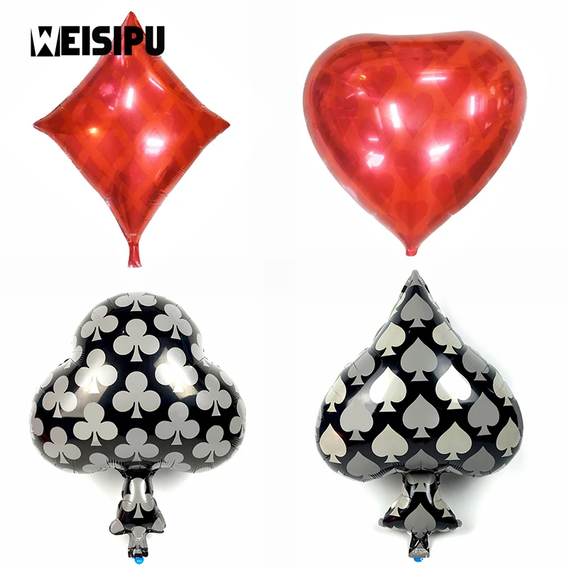 WEISIPU 1pcs Clubs Diamonds Spades Hearts Foil Balloon Casino Cards Poker Party Supplies Decorations Supplies
WEISIPU 1pcs Clubs Diamonds Spades Hearts Foil Balloon Casino Cards Poker Party Supplies Decorations Supplies