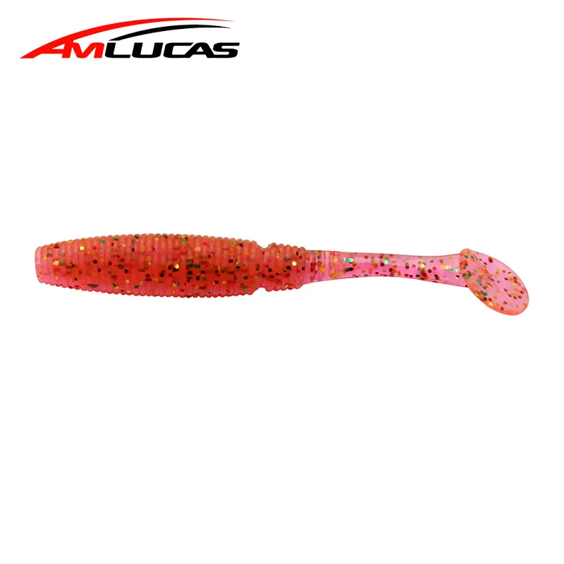 Amlucas мягкий червь с Т-образным хвостом 20 шт. 55 мм 0 8 г воблеры лопастным приманка