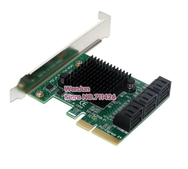 SATA Card 6 Port SATA 3.0 PCI-E PCI Express 4x Controller Card with Bracket PCI-E 4X to SATAIII 6Gbps Expansion Card Adapter
SATA Card 6 Port SATA 3.0 PCI-E PCI Express 4x Controller Card with Bracket PCI-E 4X to SATAIII 6Gbps Expansion Card Adapter