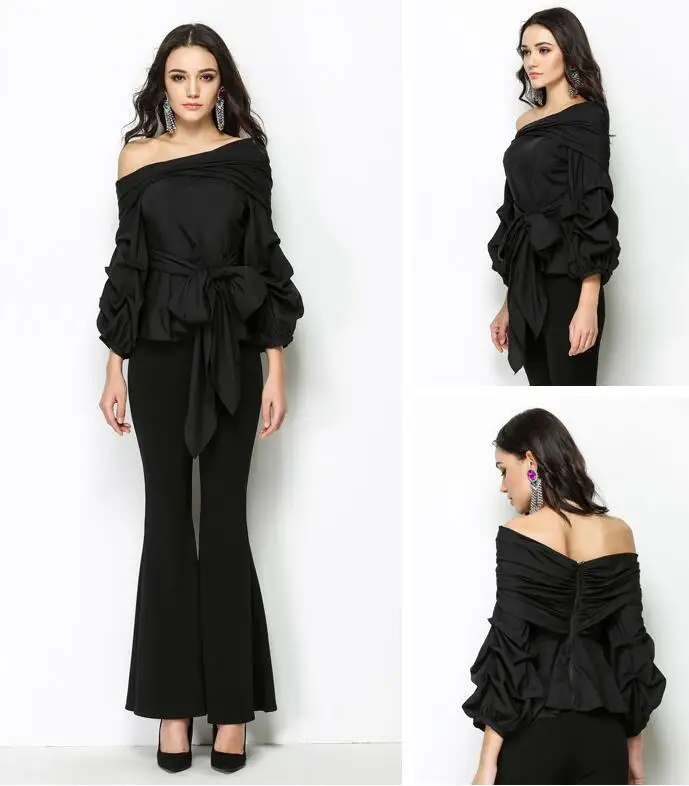 2018 Autumn Sexy Women Blouse White Black Skew Collar Bow Shirts Solid OL Tops Clubwear Long Sleeve Nightclub Wear SP-35
2018 Autumn Sexy Women Blouse White Black Skew Collar Bow Shirts Solid OL Tops Clubwear Long Sleeve Nightclub Wear SP-35
