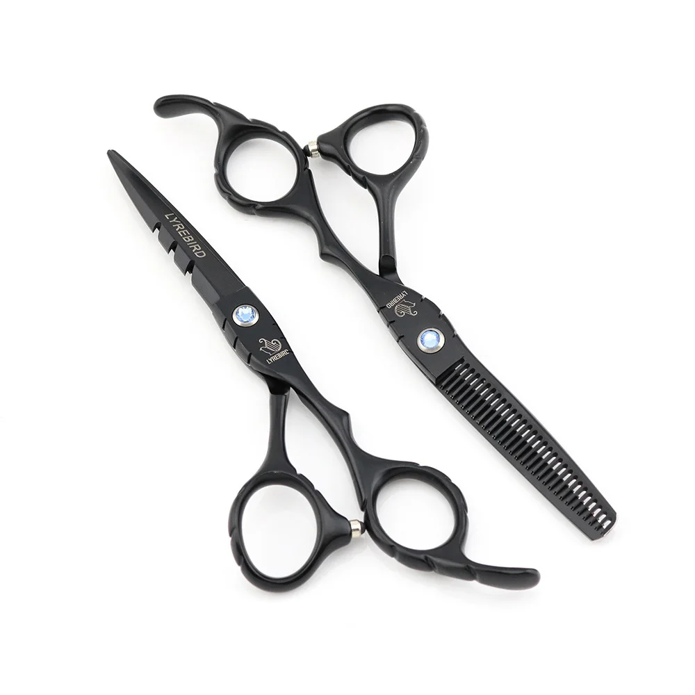 Black Hair Scissors 5.5 or 6 INCH Hair Shears Blue Red Stone Black Screw Wholesale Lyrebird 5Sets/LOT NEW
Black Hair Scissors 5.5 or 6 INCH Hair Shears Blue Red Stone Black Screw Wholesale Lyrebird 5Sets/LOT NEW