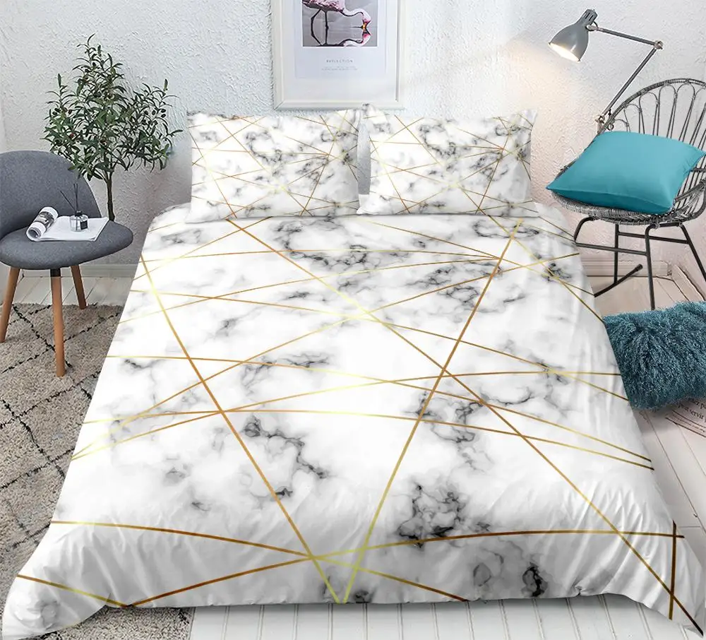 Marble Bedding set luxury duvet cover set Golden Bed cover with pillowcase teen boy quilt cover queen bed set King home Textiles
Marble Bedding set luxury duvet cover set Golden Bed cover with pillowcase teen boy quilt cover queen bed set King home Textiles