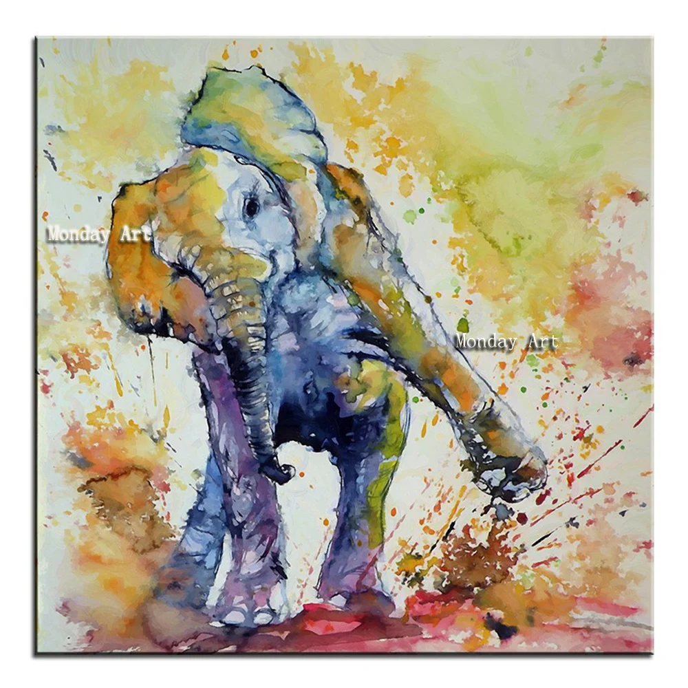 Hand Painted elephant Oil Painting exciting animal pictures Wall Decoration Picture Wall Art For Living Room colorful painting
Hand Painted elephant Oil Painting exciting animal pictures Wall Decoration Picture Wall Art For Living Room colorful painting