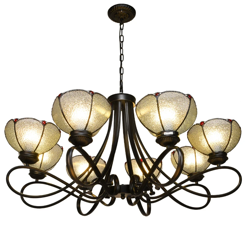 Mediterranean Tiffany Baroque Stained Glass Suspended Luminaire E27 Chain Pendant lights Parlor Dining Room hanging lighting
Mediterranean Tiffany Baroque Stained Glass Suspended Luminaire E27 Chain Pendant lights Parlor Dining Room hanging lighting