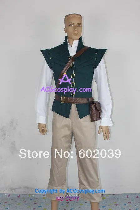 Tangled Flynn Rider Cosplay Costume dark green version include belts and bag tailor made
Tangled Flynn Rider Cosplay Costume dark green version include belts and bag tailor made
