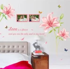 The new wall pink lilies The sitting room the bedroom background can be moved PVC transparent decoration
The new wall pink lilies The sitting room the bedroom background can be moved PVC transparent decoration