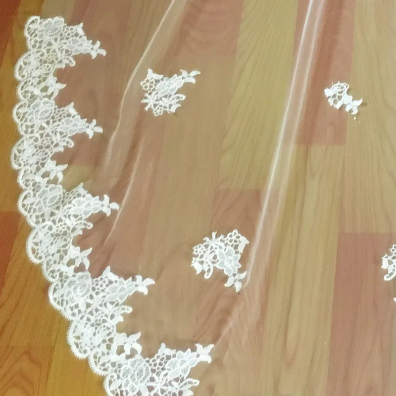 3 Meter Ivory/White Bridal Veils Lace Edge Tulle Wedding Veil 2020 Long Veu de Noiva Accessories in Stock | Свадьбы и