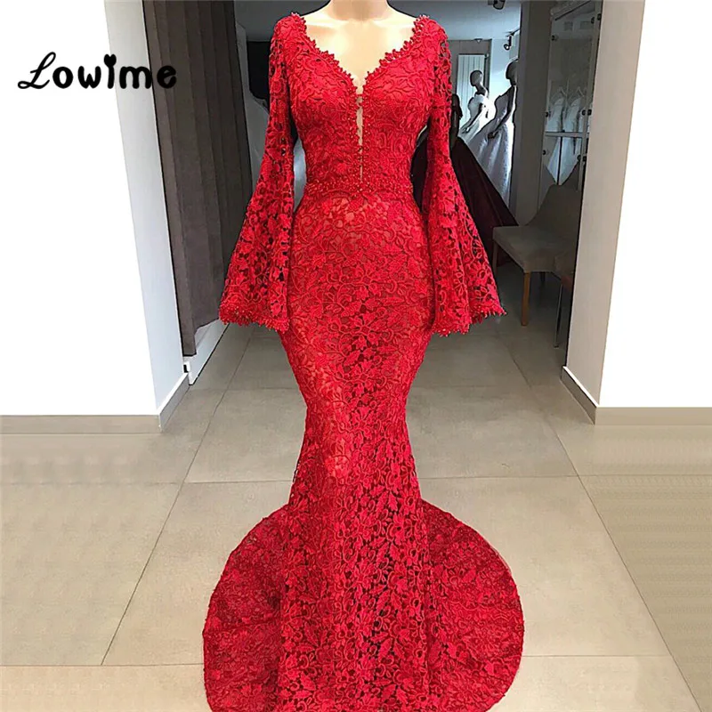 Vintage Lace Formal Evening Dress Mermaid Long Sleeves Party Gowns 2019 V Neck Robe De Soiree Arabic Abendkleider Prom Dresses
Vintage Lace Formal Evening Dress Mermaid Long Sleeves Party Gowns 2019 V Neck Robe De Soiree Arabic Abendkleider Prom Dresses