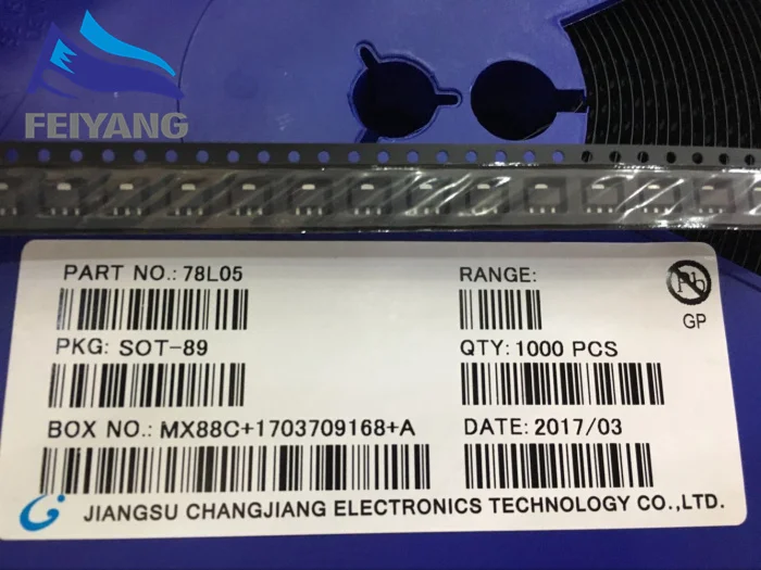 10 шт./лот в катушке 78L05 5V SOT 89 SMD Трехконтактный регулятор напряжения стабилизатор