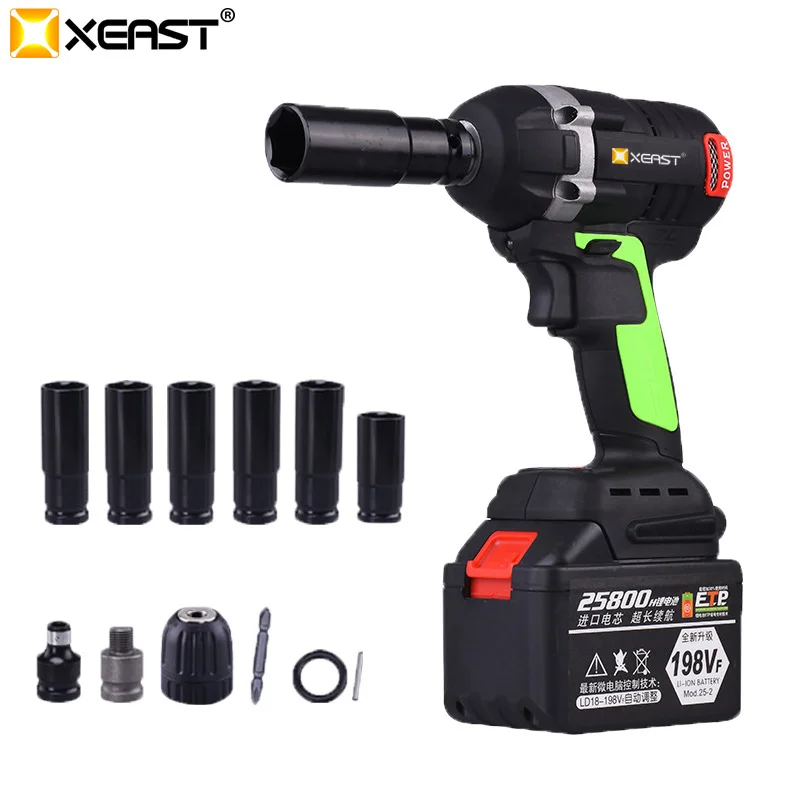 XEAST 128VF Cordless Electric Wrench Impact Driver Socket Wrench 16000H Lithium Battery Hand Drill Installation Power Tools
XEAST 128VF Cordless Electric Wrench Impact Driver Socket Wrench 16000H Lithium Battery Hand Drill Installation Power Tools