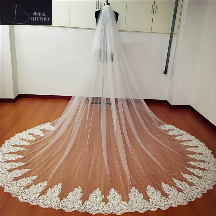 3Meter Cathedral Wedding Veils Long Lace Edge Bridal Veil with Comb Wedding Accessories Blusher Veil Bride Veil
3Meter Cathedral Wedding Veils Long Lace Edge Bridal Veil with Comb Wedding Accessories Blusher Veil Bride Veil