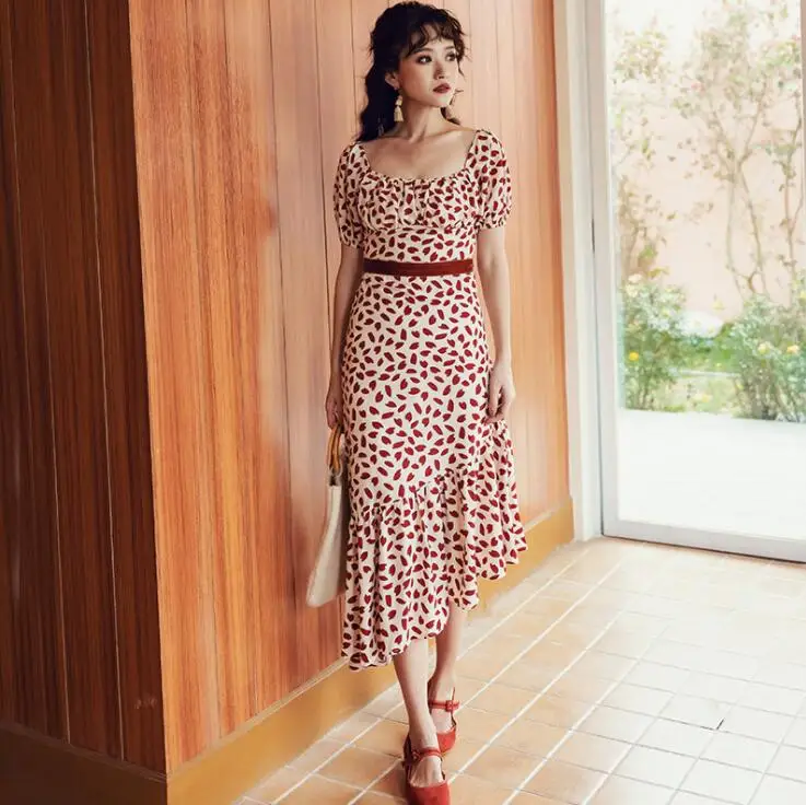 Chiffon Floral Print Maxi Dress Trumpet Asymmetrical Summer Women Dress Sundress Ropa Mujer
Chiffon Floral Print Maxi Dress Trumpet Asymmetrical Summer Women Dress Sundress Ropa Mujer