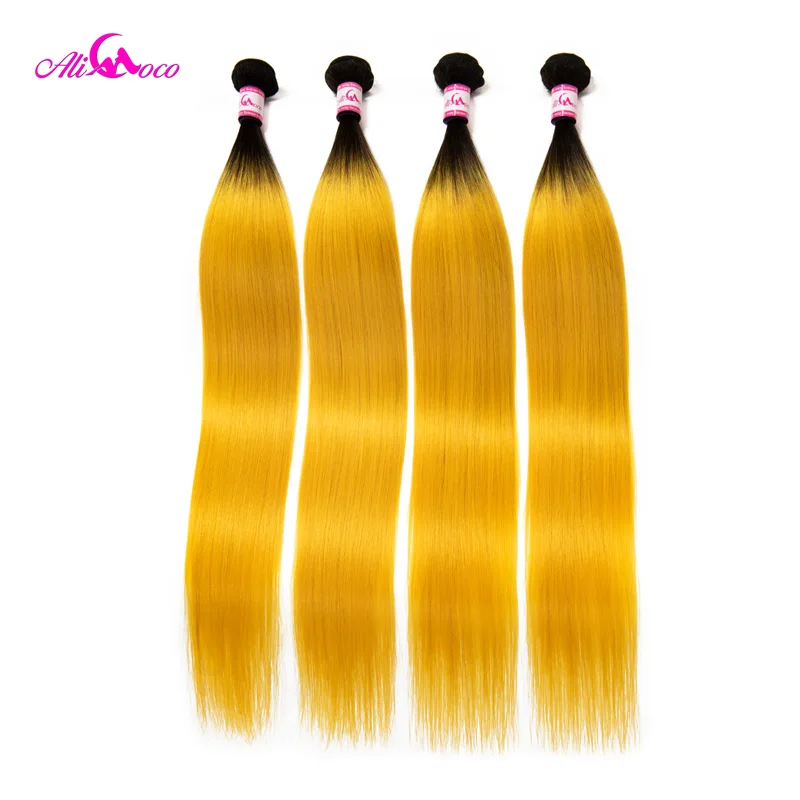 Ali Coco Brazilian Straight Hair Bundles 1B/Yellow Color Human Hair Weave 3/4 Bundles 10-30 Inch 100% Remy Hair Extensions
Ali Coco Brazilian Straight Hair Bundles 1B/Yellow Color Human Hair Weave 3/4 Bundles 10-30 Inch 100% Remy Hair Extensions
