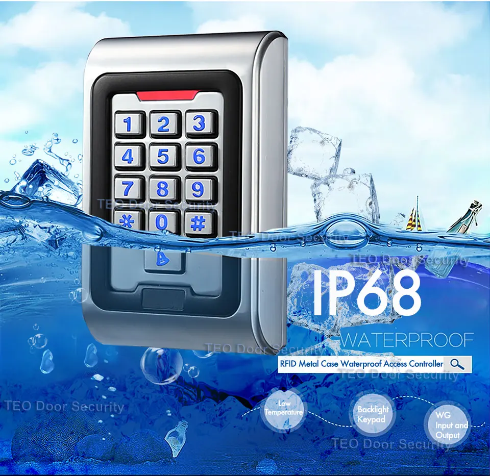 Водонепроницаемый дверной контроллер доступа с RFID-картой IP68, с Wi-Fi и 26 выходным напряжением работы от 9 до 28 В постоянного тока, клавиши подсветки, металлический доступ
Водонепроницаемый дверной контроллер доступа с RFID-картой IP68, с Wi-Fi и 26 выходным напряжением работы от 9 до 28 В постоянного тока, клавиши подсветки, металлический доступ