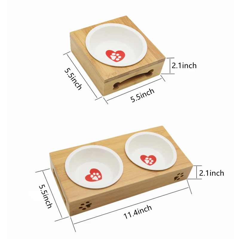 New Pet Bowl for Dogs Cats Ceramic Bowl Bamboo Cat Food Bowl Pet Double Feeder Water Pet Dog Cat Supplies Feeding Container
New Pet Bowl for Dogs Cats Ceramic Bowl Bamboo Cat Food Bowl Pet Double Feeder Water Pet Dog Cat Supplies Feeding Container