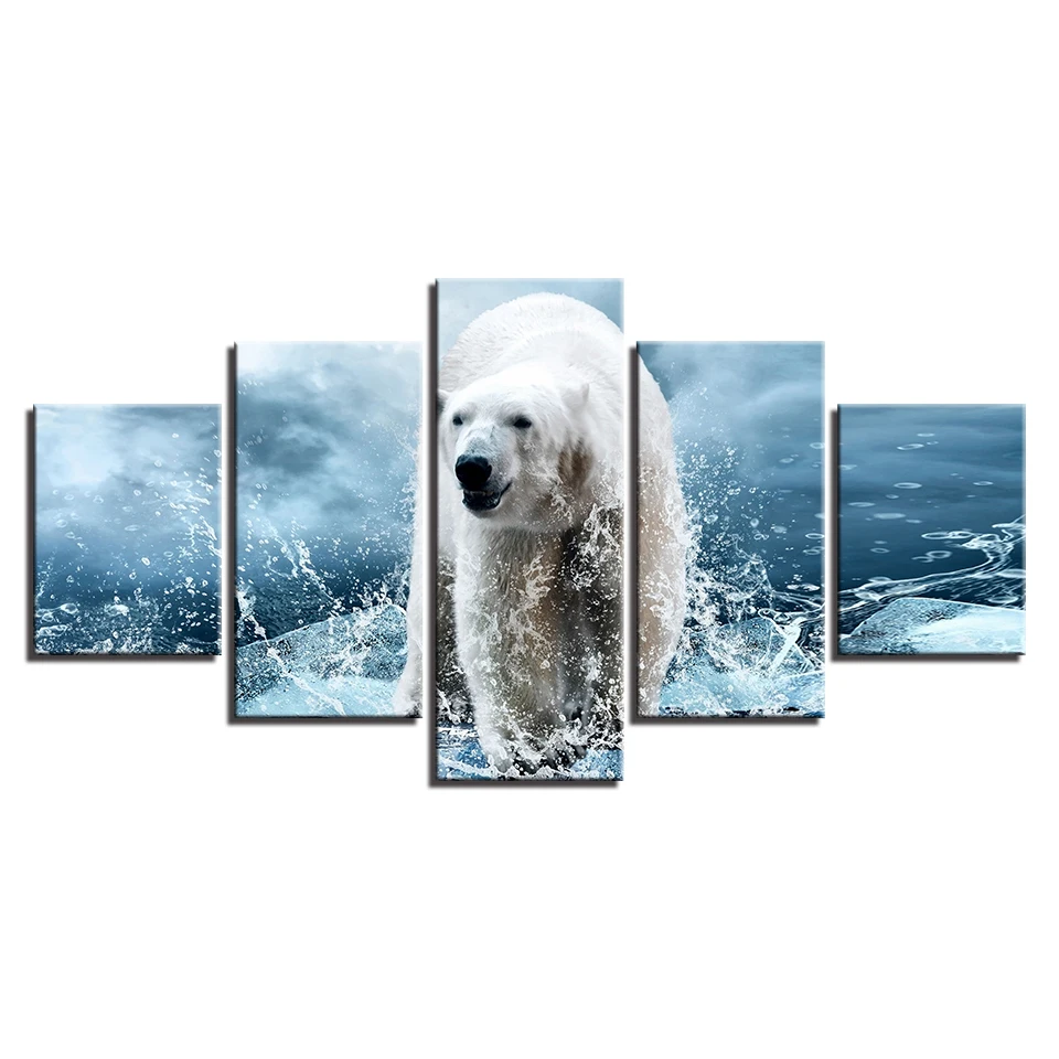 OKHOTCN Framed Canvas Paintings Modular Wall Art HD Prints Home Decor 5 Pieces Polar Bear Picture Animal Posters For Living Room
OKHOTCN Framed Canvas Paintings Modular Wall Art HD Prints Home Decor 5 Pieces Polar Bear Picture Animal Posters For Living Room