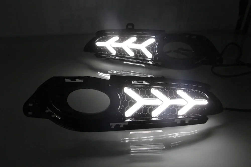 Osmrk led drl daytime running light for honda Honda vezel with yellow turn signals and blue night running light
Osmrk led drl daytime running light for honda Honda vezel with yellow turn signals and blue night running light