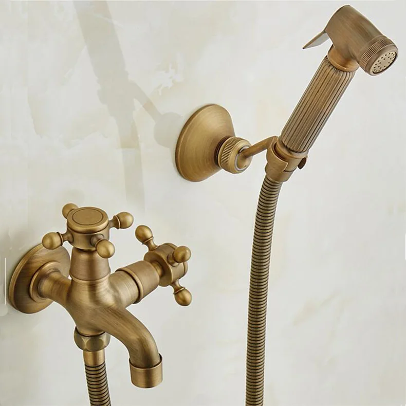 Brass Bidet toilet seat sprayer gun Solid brass Hygienic Shower set Portable bidet with brass antique shower holder &1.5m hose
Brass Bidet toilet seat sprayer gun Solid brass Hygienic Shower set Portable bidet with brass antique shower holder &1.5m hose