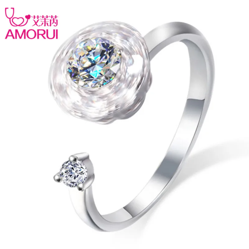 AMORUI Womens AAA Zircon Motivation Rings for Women Adjustable Engagement/Wedding Rotating Dancing Ring Anniversary Jewelry Gift
AMORUI Womens AAA Zircon Motivation Rings for Women Adjustable Engagement/Wedding Rotating Dancing Ring Anniversary Jewelry Gift