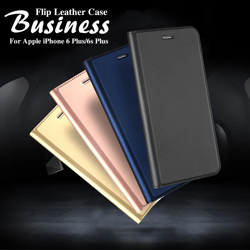 Кожаный чехол для iPhone 6 6s Plus роскошный флип с подставкой и отделением карт кошелек