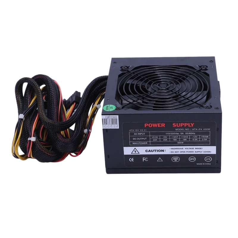 170 260V Max 450W источник питания Psu Pfc тихий вентилятор 24Pin 12V ПК компьютер Sata игровой