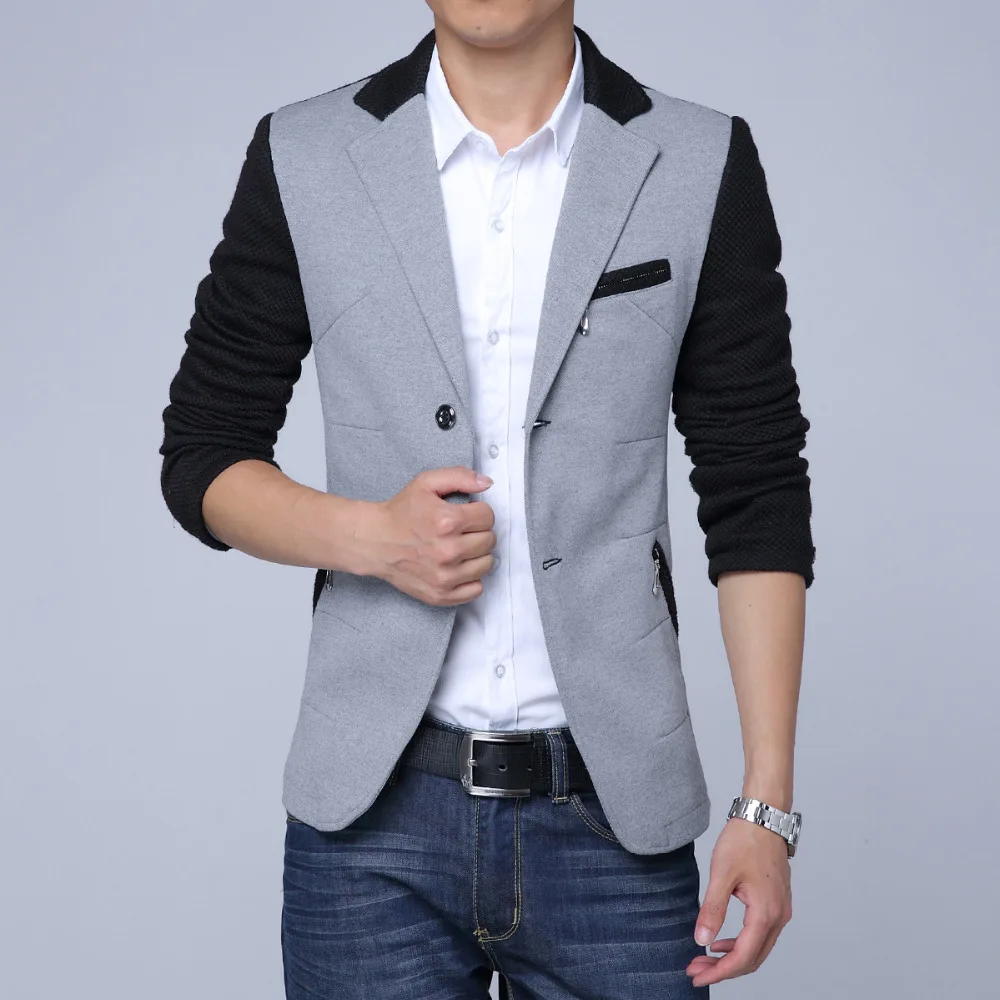 Spring Autumn Men's Casual Slim Fit Blazer Patchwork Fashion Two Buttons Suits Jacket Men Outwear Masculine Blazer Male FS-121
Spring Autumn Men's Casual Slim Fit Blazer Patchwork Fashion Two Buttons Suits Jacket Men Outwear Masculine Blazer Male FS-121