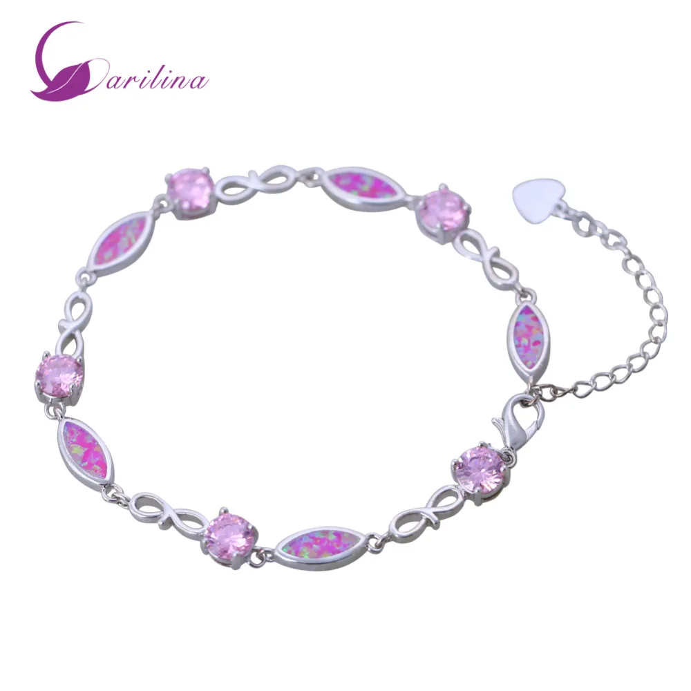 New Hot Popular Silver Color Pink Zircon Pink Fire Opal Bracelets For Women Pulseiras Femininas B344
New Hot Popular Silver Color Pink Zircon Pink Fire Opal Bracelets For Women Pulseiras Femininas B344