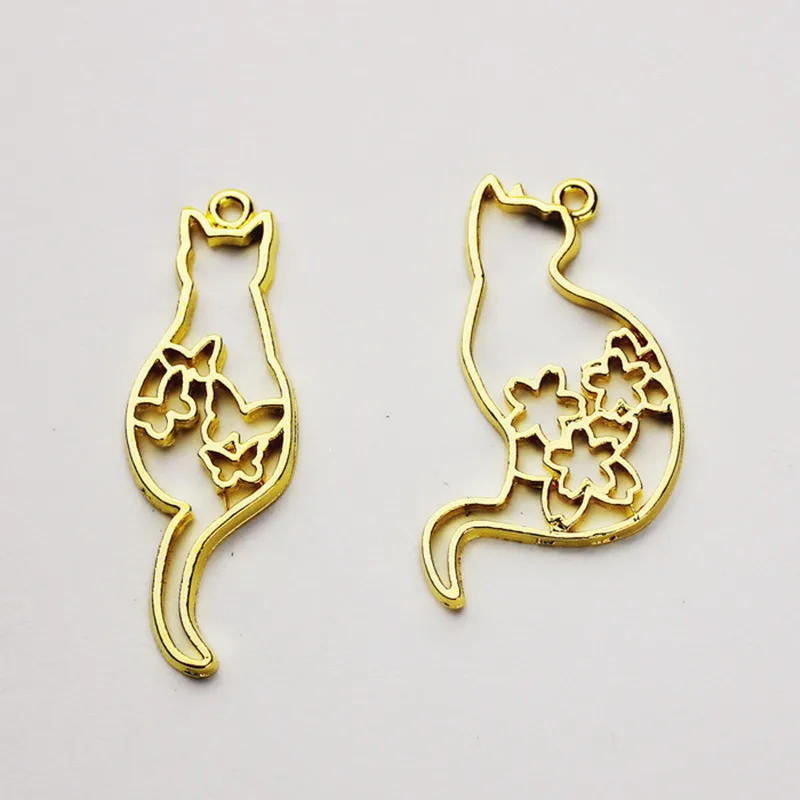 MRHUANG 10pcs/pack Cat Bezel Metal Frame Blank Charms Setting UV Resin Jewelry DIY Craft | Украшения и аксессуары