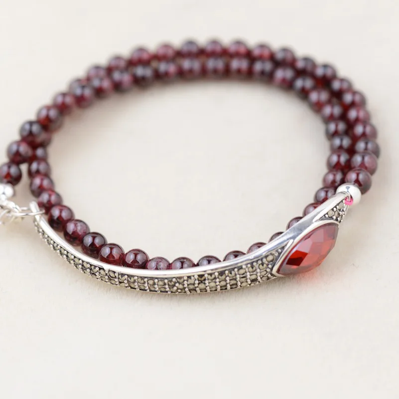 FNJ 925 Sterling Silver Bracelet 4mm Garnet S925 Thai Silver Chain Bracelets for Women Jewelry
FNJ 925 Sterling Silver Bracelet 4mm Garnet S925 Thai Silver Chain Bracelets for Women Jewelry