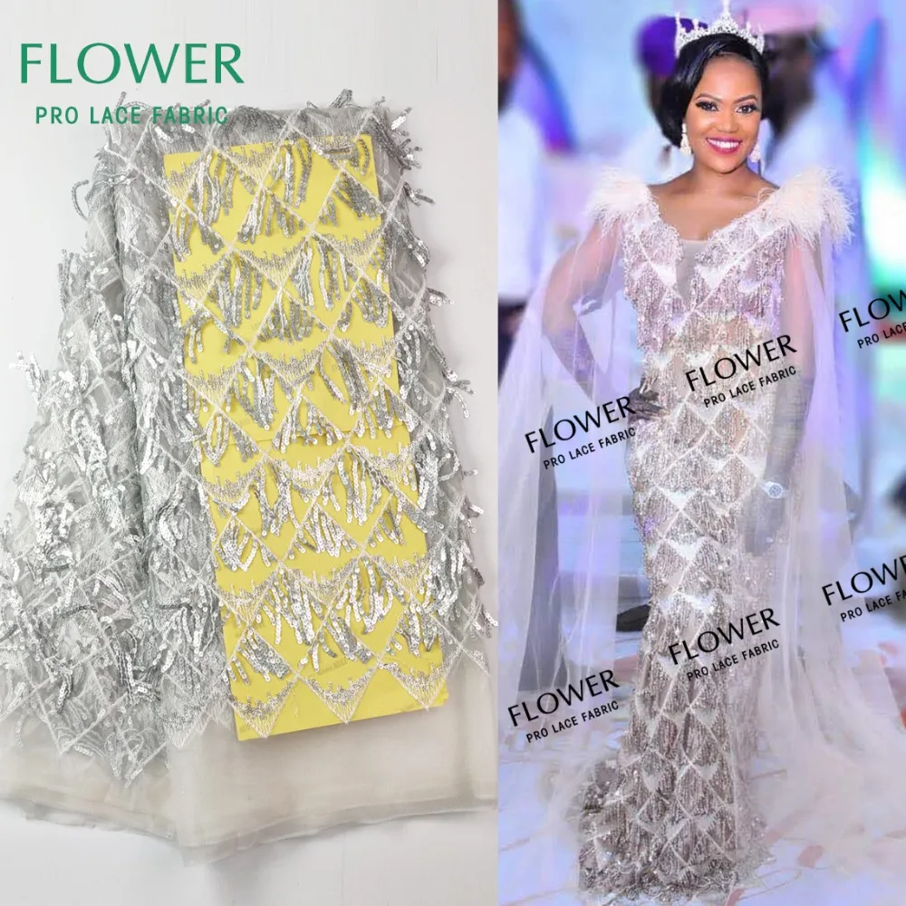 High Quality Silver Tassel Sequins Mesh Tulle Lace Fabric Noble Evening Party Wedding Dress Sewing Sequined Embroidered Material
High Quality Silver Tassel Sequins Mesh Tulle Lace Fabric Noble Evening Party Wedding Dress Sewing Sequined Embroidered Material
