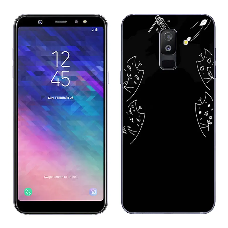 Чехол для телефона Samsung Galaxy A6 + (2018) прозрачные гелевые Чехлы окрашенные