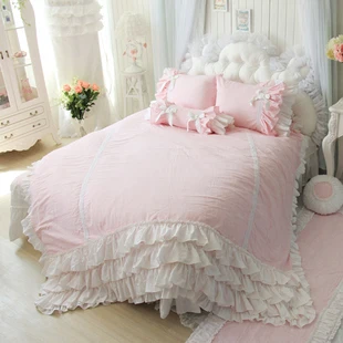 Korea Pastoral Pink Beige Blue Cotton Home Princess Bedding 4pcs Set King Queen Size Sweet DuvetCover Ruffle Wedding Bedding Set
Korea Pastoral Pink Beige Blue Cotton Home Princess Bedding 4pcs Set King Queen Size Sweet DuvetCover Ruffle Wedding Bedding Set