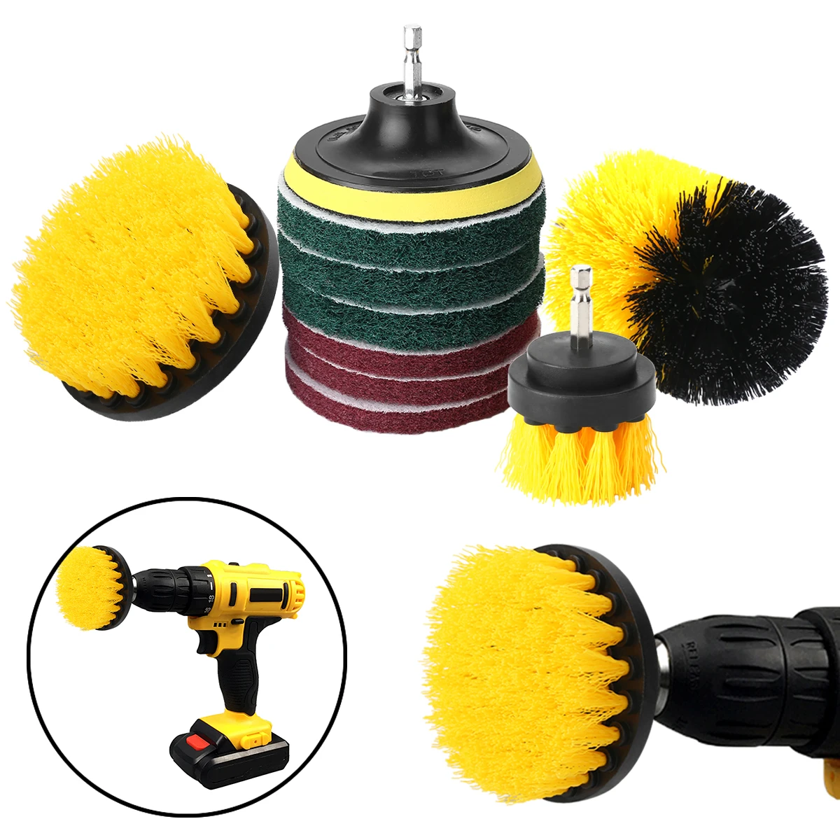 10PCS Duty Nylon Brushes Electric Drill Brush Combo Scrub Pads Tub Cleaner For Bathtubs Tile Grout Power Scrubber Cleaning
10PCS Duty Nylon Brushes Electric Drill Brush Combo Scrub Pads Tub Cleaner For Bathtubs Tile Grout Power Scrubber Cleaning