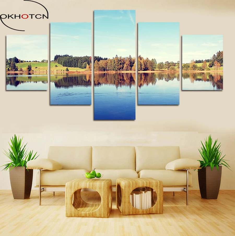 OKHOTCN 5 Panels Abstract Trees Lakes Scenery Wall Pictures Painting Canvas Art HD Printed Posters for Modern Home Living Room
OKHOTCN 5 Panels Abstract Trees Lakes Scenery Wall Pictures Painting Canvas Art HD Printed Posters for Modern Home Living Room