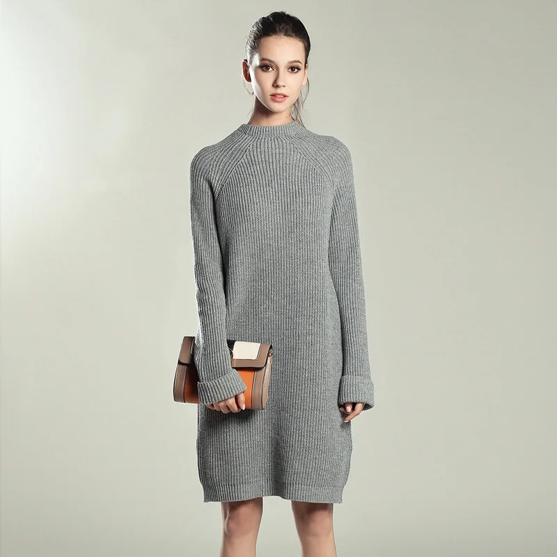 Autumn Winter Solid Knitted Cotton Sweater Women Fashion Loose O-neck Pullover Female Knitted Dress Vestidos Feminino
Autumn Winter Solid Knitted Cotton Sweater Women Fashion Loose O-neck Pullover Female Knitted Dress Vestidos Feminino