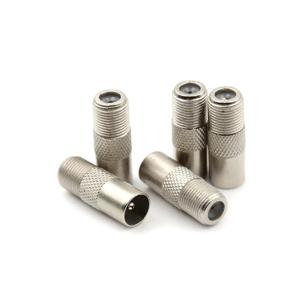 5Pcs Coaxial RF Adapter Connectors TV PAL Male Plug to "F" Female Silver Female F to Male Plug Adapter
5Pcs Coaxial RF Adapter Connectors TV PAL Male Plug to "F" Female Silver Female F to Male Plug Adapter