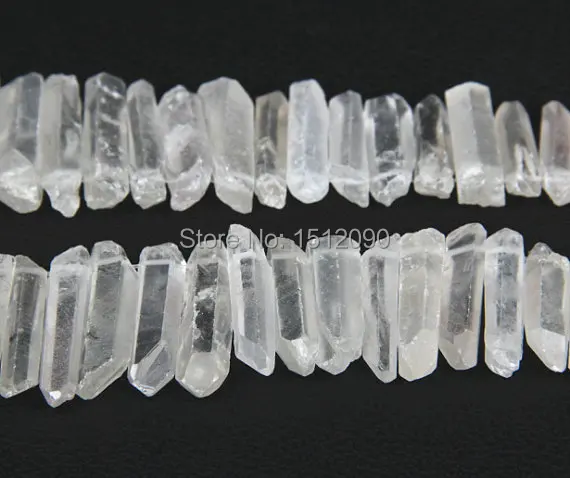 60pcs/strand Natural Raw White Quartz Crystal Point Pendant,Tusk Stick Crystal Bead,Top Drilled Crystal Spike Beads 6-8x30-45mm
60pcs/strand Natural Raw White Quartz Crystal Point Pendant,Tusk Stick Crystal Bead,Top Drilled Crystal Spike Beads 6-8x30-45mm