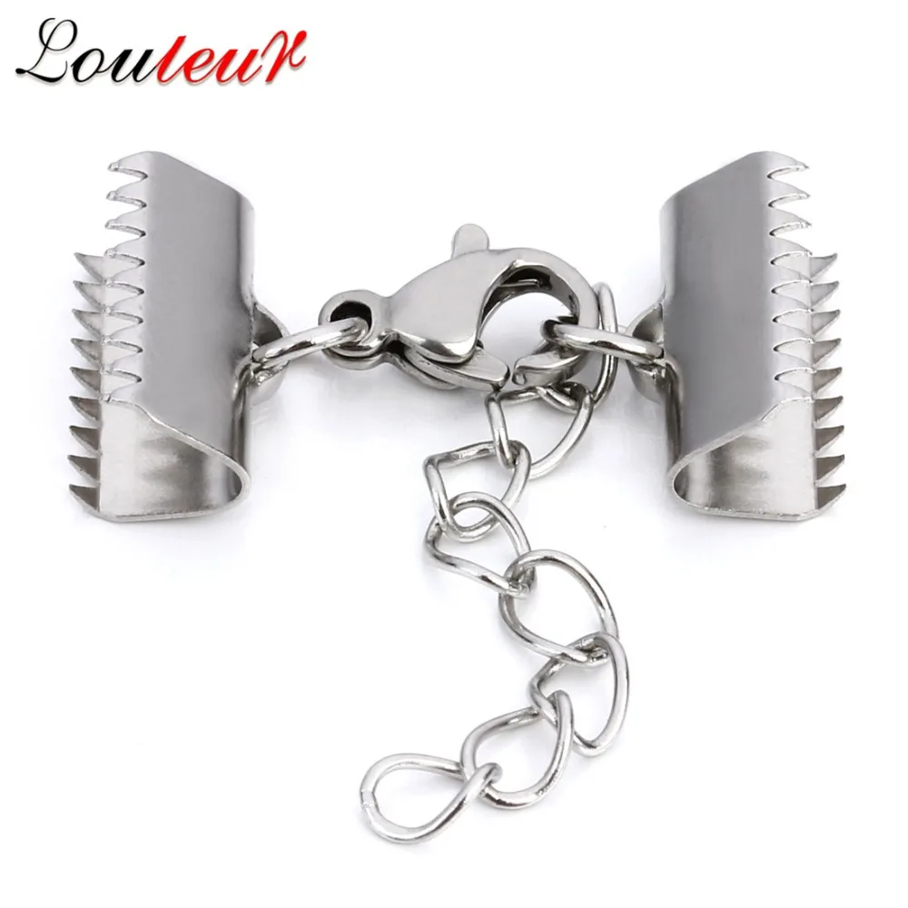 LOULEUR 10Sets/lot Stainless Steel Flat Leather Cord End Fastener Clasps Adjustable Chains End Lobster Clasps Connectors
LOULEUR 10Sets/lot Stainless Steel Flat Leather Cord End Fastener Clasps Adjustable Chains End Lobster Clasps Connectors