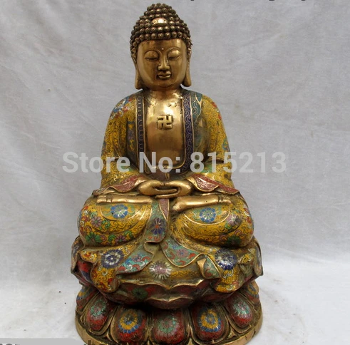 bi001135 Tibet Buddhism Pure Bronze Copper cloisonne Amitayus Sakyamuni Buddha Statue
bi001135 Tibet Buddhism Pure Bronze Copper cloisonne Amitayus Sakyamuni Buddha Statue