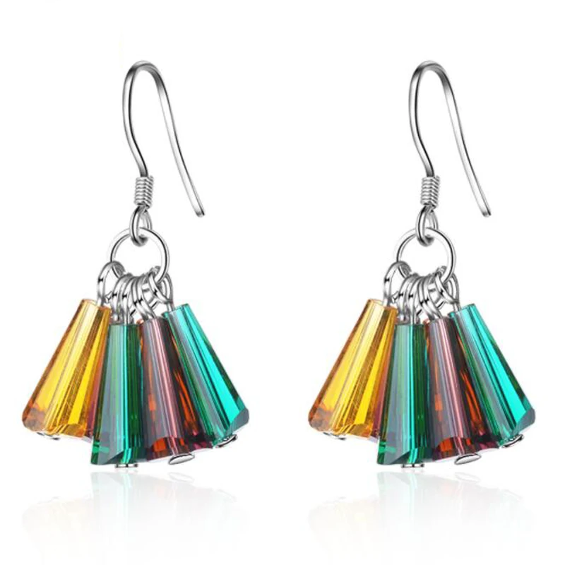 KOFSAC New Fashion 925 Sterling Silver Earrings For Women Colorful Crystal Love Heart Rainbow Earring Ear Hook Fine Jewelry Gift
KOFSAC New Fashion 925 Sterling Silver Earrings For Women Colorful Crystal Love Heart Rainbow Earring Ear Hook Fine Jewelry Gift