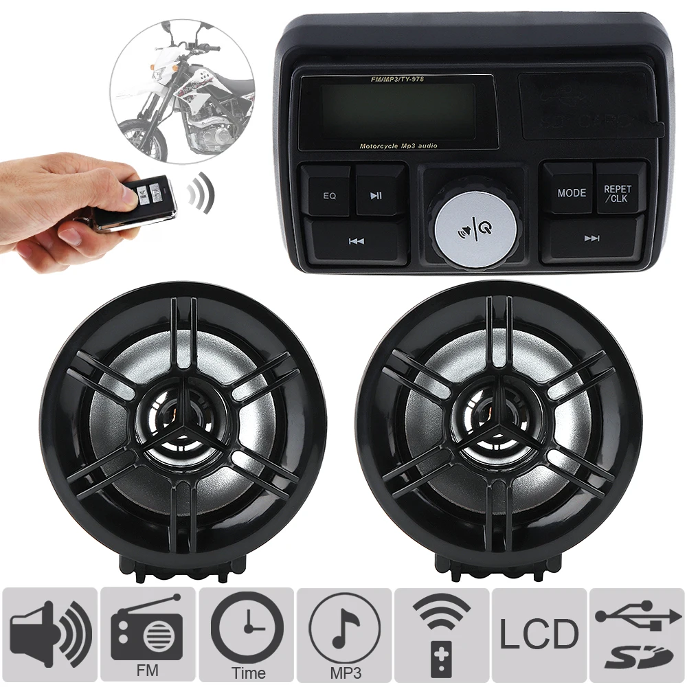 Motorcycle Audio 12V 10W Waterproof Anti-theft Sound MP3 Player with Display Screen for Motorcycle / Electric Vehicle
Motorcycle Audio 12V 10W Waterproof Anti-theft Sound MP3 Player with Display Screen for Motorcycle / Electric Vehicle
