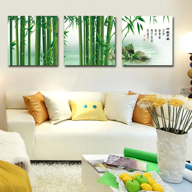 Модульная картина "Зеленый бамбук" для декора помещений|picture for living room|wall