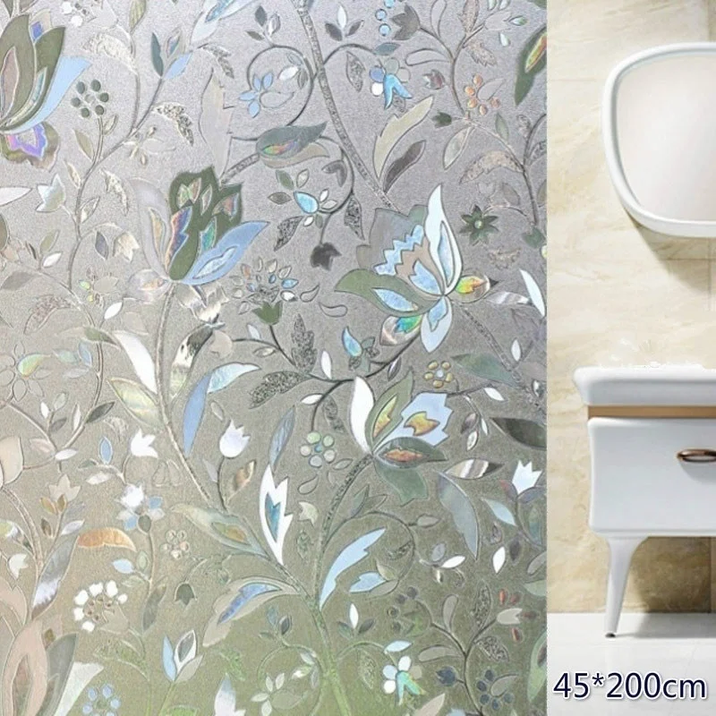 Home Decor 45cmx200cm Resuable Pvc Window Sticker Glass Film Privacy Self Adhesive Bathroom Kitchen Decals | Дом и сад