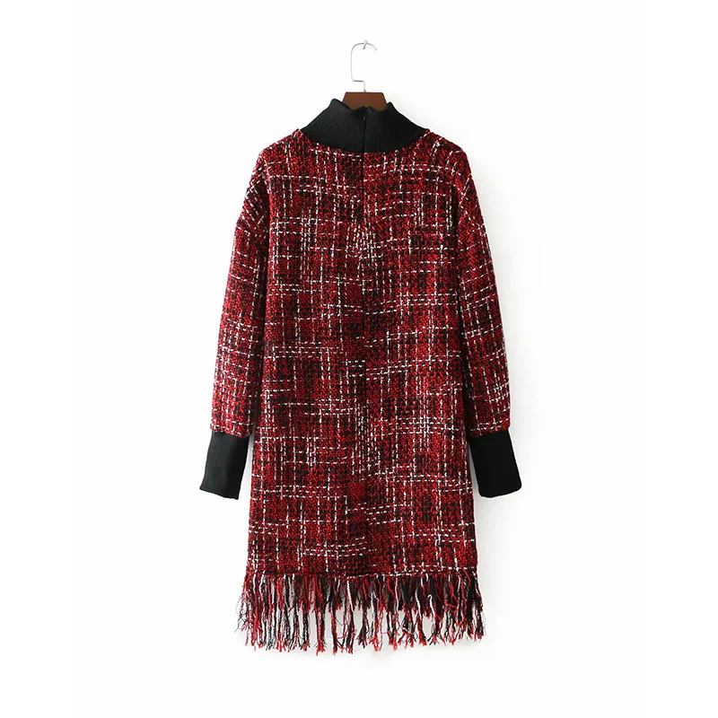 Bella Philosophy Women Spring Long Sleeve Plaid Dress Tweed Female Tassel Straight Dress Sweet Lady Turtleneck Mini Dress
Bella Philosophy Women Spring Long Sleeve Plaid Dress Tweed Female Tassel Straight Dress Sweet Lady Turtleneck Mini Dress
