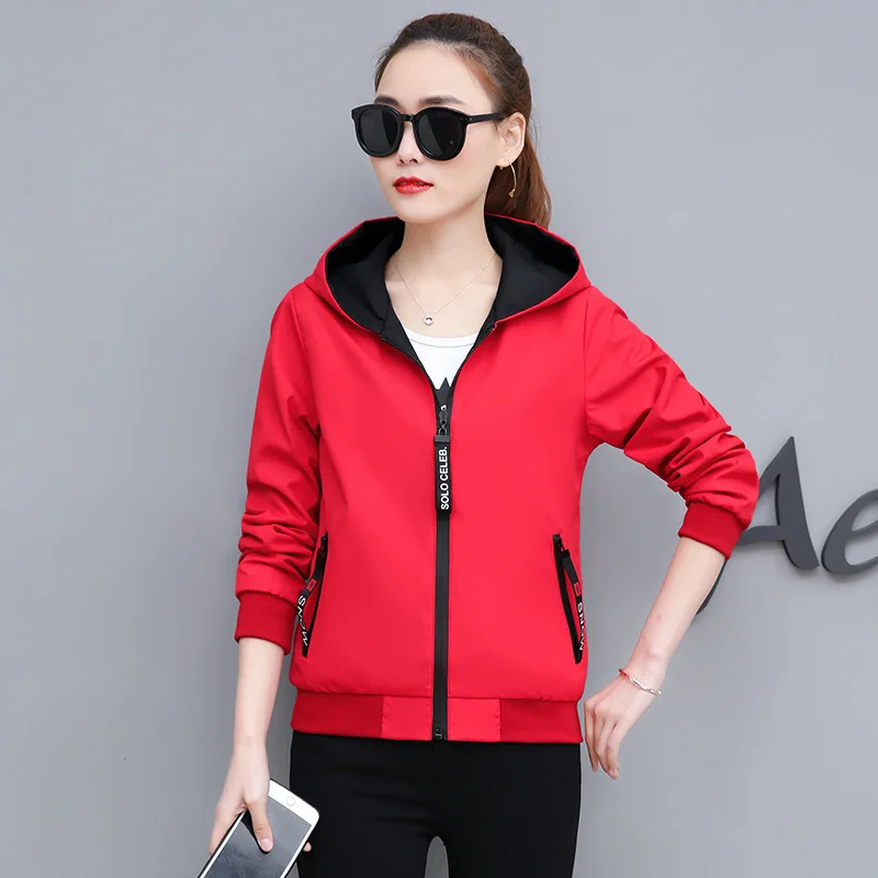 Fashion Double-Faced Jacket Women's 2019 Spring Autumn New Hooded Jacket Long Sleeve Large Size Casual Short Windbreaker A694
Fashion Double-Faced Jacket Women's 2019 Spring Autumn New Hooded Jacket Long Sleeve Large Size Casual Short Windbreaker A694